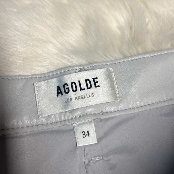 NWT AGOLDE recycled leather 90s pinch waist straight leg‎ pants - Picture 5 of 7